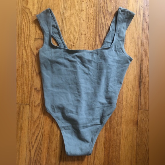 Los Angeles Apparel Squareneck Thong Bodysuit - Picture 2 of 4